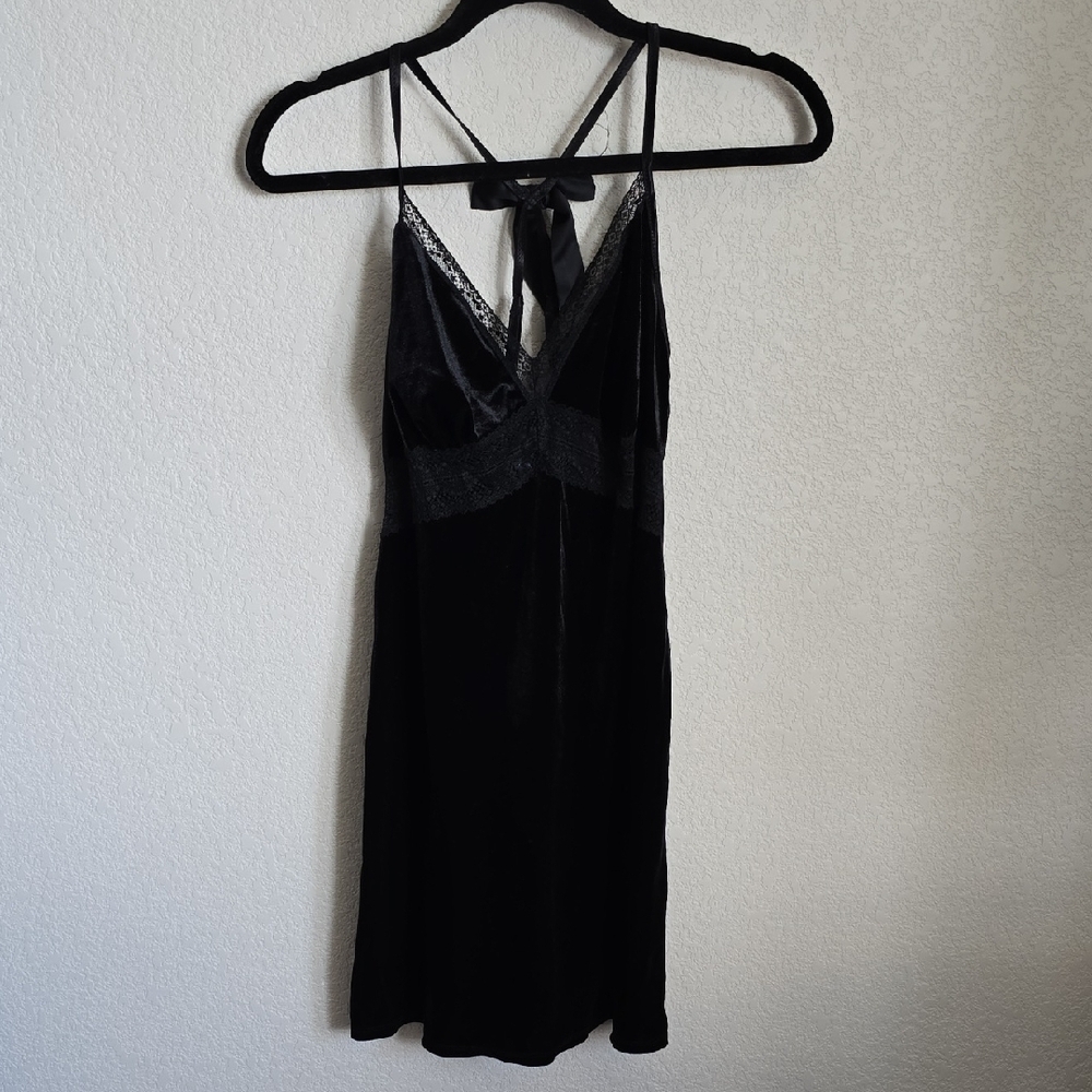 Apt. 9 Black Satin Chemise with Crossed Straps